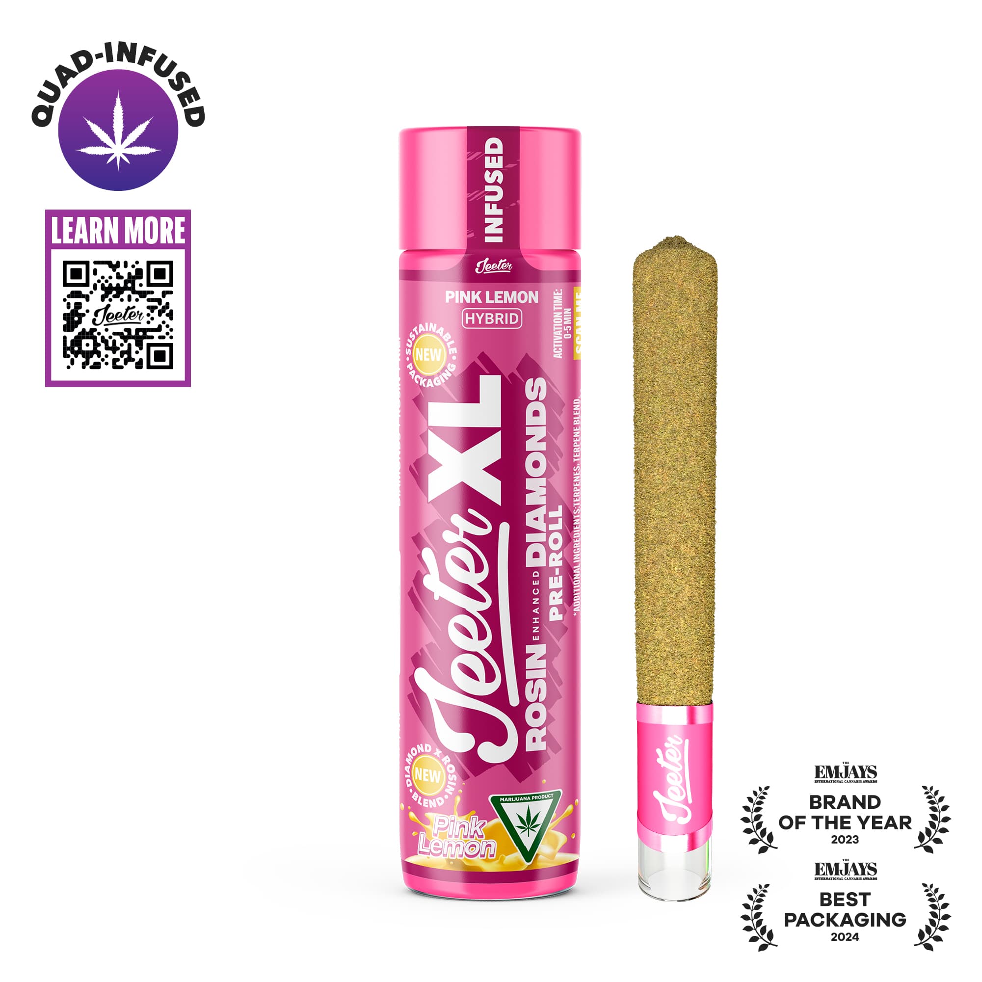 Jeeter - Pink Lemon XL Quad Infused Pre-Roll 2g